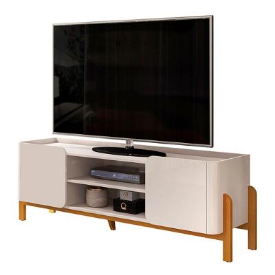 Rack Bancada De Tv 65 Pol 180cm Chest D04 Off White/cedro - Mpozenato