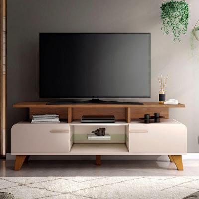 Rack Bancada De Tv 60 Pol 160cm Essenza Castanho/off White - Hb Móveis