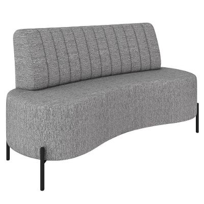 Sofá 2 Lugares 135cm Pés Aço Preto Tamar Z08 Linho Cinza - Mpozenato