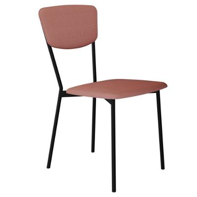 Cadeira Estofada Para Sala De Jantar Village Preto C01 Linho Rosê - Lyam Decor