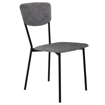 Cadeira Estofada Para Sala De Jantar Village Preto C01 Linho Prata - Lyam Decor