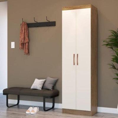 Armario Multiuso Ibiza 2 Portas Off White Nogueira Doripel