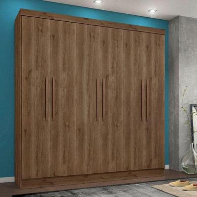 Guarda Roupa 6 Portas Gavetas Luna Ebano Toque Rustico