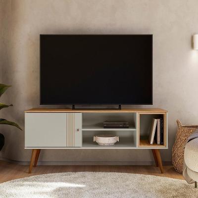 Rack Bancada Para Tv 55 Pol 136 Cm 3850 Off White Nature Plla
