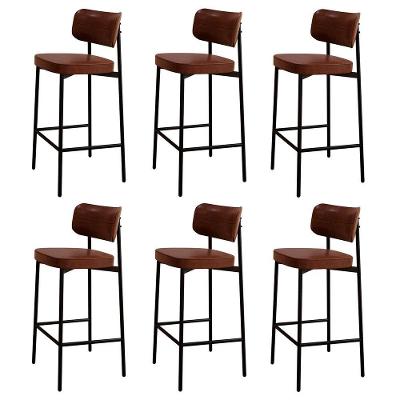 Banqueta Alta Bar Estofada Kit 6 Ella M25 Sintético Whisky - Mpozenato