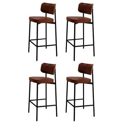 Banqueta Alta Bar Estofada Kit 4 Ella M25 Sintético Whisky - Mpozenato