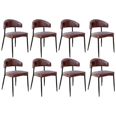 Cadeira De Jantar Estofada Kit 8 Chloe M25 Sintético Café - Mpozenato