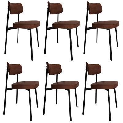 Cadeira De Jantar Estofada Kit 6 Ella M25 Sintético Whisky - Mpozenato