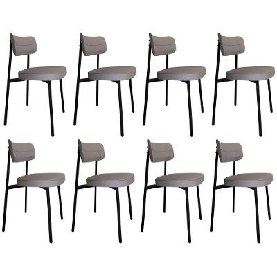 Cadeira De Jantar Estofada Kit 8 Ella M25 Linho Cinza Cl - Mpozenato