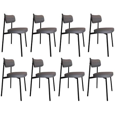 Cadeira De Jantar Estofada Kit 8 Ella M25 Linho Cinza - Mpozenato
