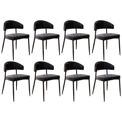 Cadeira De Jantar Estofada Kit 8 Chloe M25 Sintético Preto - Mpozenato