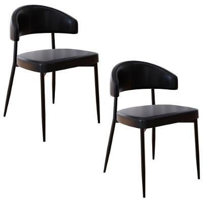 Cadeira De Jantar Estofada Kit 2 Chloe M25 Sintético Preto - Mpozenato
