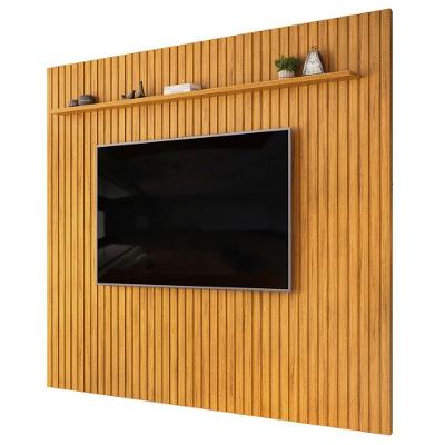 Painel Tv 75 275cm Suspenso Ripado Noah D04 Cedro - Mpozenato