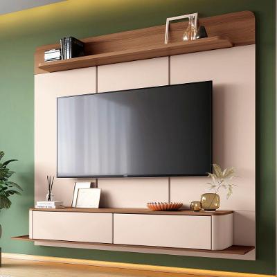 Painel Tv 70 180cm Bancada Suspensa Galax Off-castanho - Hb Móveis