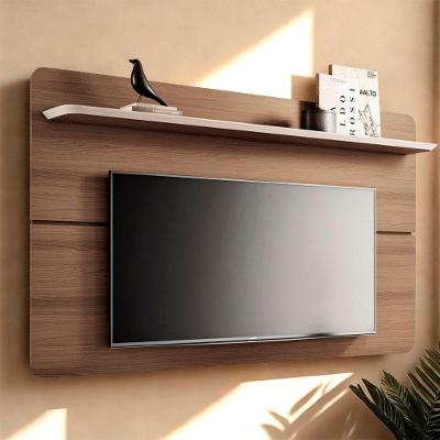 Painel Tv 70 180cm Suspenso Curv Castanho-off White - Hb Móveis
