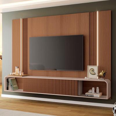 Painel Tv 85 219cm Bancada Suspensa Empire Off-castanho - Hb Móveis