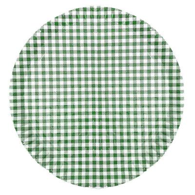 Prato De Papelão Laminado Xadrez Verde Escuro P6 - 32cm