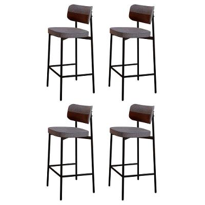 Banqueta Alta Bar Estofada Kit 4 Ella M25 Linho Cinza-whisky - Mpozenato