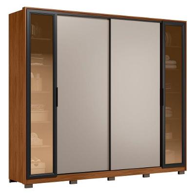 Guarda Roupa Casal 267cm Loreto Flex D02 Nogueira/nude - Mpozenato