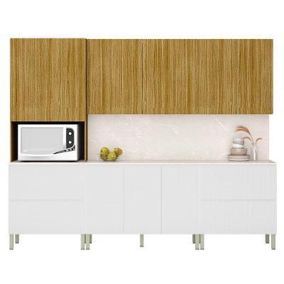 Armário De Cozinha Cp03 E Tampo 120cm Minsk Z06 Branco/freijó - Mpozenato