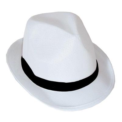 Chapéu Malandro Sambista Branco Com Fita Preta
