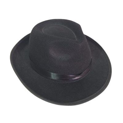 Chapéu Mafioso Fedora Preto De Feltro