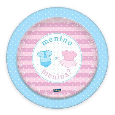 Prato Redondo Chá Revelação 18cm - 8 Unidades