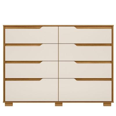 Cômoda Para Quarto 8 Gavetas 147cm Parma M07 Freijó-off White - Mpozenato