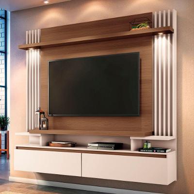 Painel Tv 55 181cm Bancada Suspensa Cosmo Off-castanho - Hb Móveis