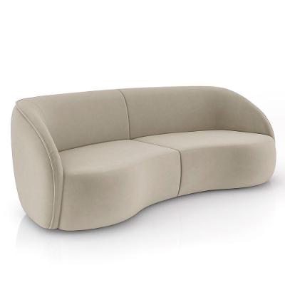 Sofá 3 Lugares 240cm Orgânico Zion M22 Veludo Bege - Mpozenato