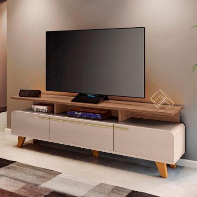 Rack Bancada De Tv 70 Pol 200cm Essenza Castanho/off - Hb Móveis
