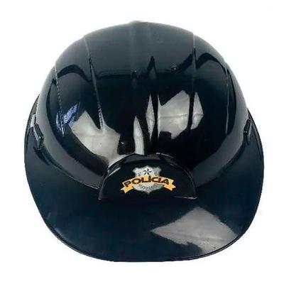 Capacete Policial Preto De Plástico
