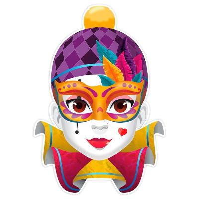 Painel De Festa Carnaval Rosto Colombina - 32x46cm