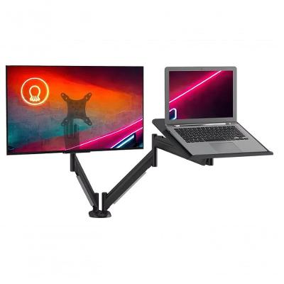 Suporte De Mesa Para Monitor Até 26 E Notebook Até 16 Articulado Octoo Clipway-n1 Base Titanium
