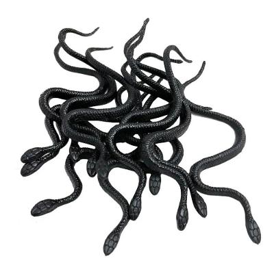 Cobra De Brinquedo Borracha Preta - 12 Unidades