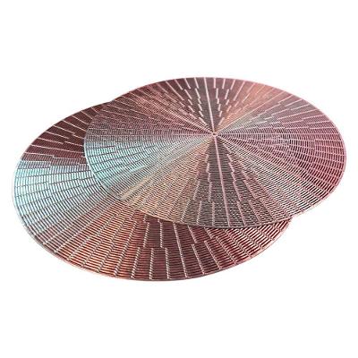 Jogo Americano 4 Peças Mesa Posta Mesa Redondo Linha Luxo Tamanho Grande Modelo Egípcio Em Pvc Cor:rose