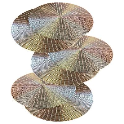 Jogo Americano 10 Peças Mesa Posta Mesa Redondo Linha Luxo Tamanho Grande Modelo Egípcio Em Pvc Cor:dourado