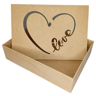 Caixa Para Presente Em Mdf Cru (35x25x09) Love