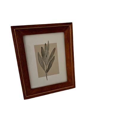 Porta Retrato Madeira Nobre- Fio Dourado 10 X 15cm