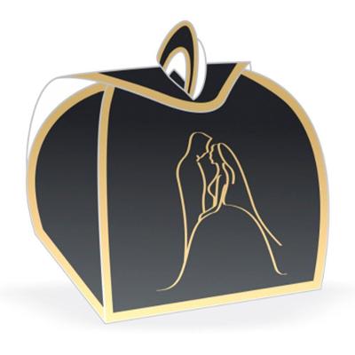 Embalagem Para Bem Casado Estampada Casal Dourado - 12 Un
