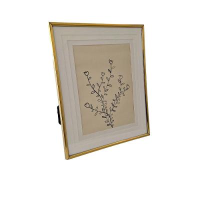 Porta Retrato Metal Slim - Dourado - Borda Interna 20 X 25cm