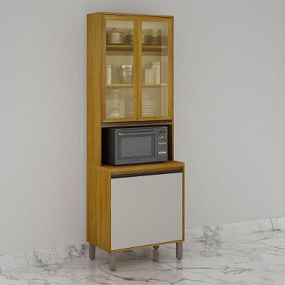 Paneleiro Cristaleira Nala 2 Portas P Microondas Mobilihouse Cinamomo/off White