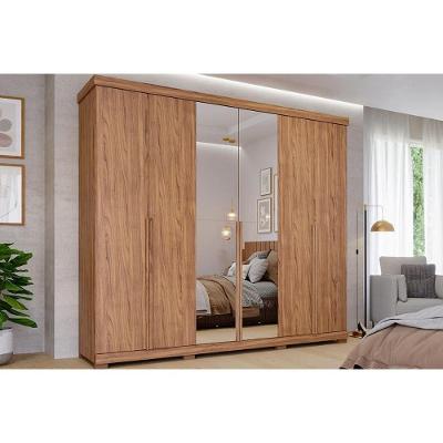Guarda Roupa Casal 6 Portas 2 Espelhos E 6 Gavetas C/ Pés Guarapari Cinamomo - Panan