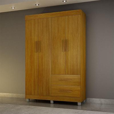 Guarda-roupa Pérola Solteiro 4 Portas 2 Gavetas Mobilihouse Cinamomo