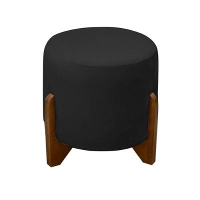 Puff Banqueta Decorativo Luiz Suede Preto Eli Móveis E Decoração