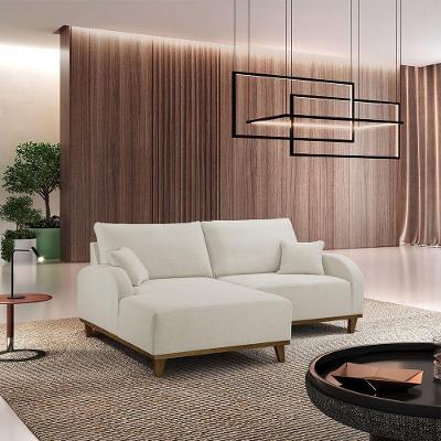 Sofá Albano Linho 185cm Chaise Lado Esquerdo Meu Sofá Online A302 Linho Branco