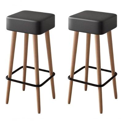 Kit 2 Banquetas Banco Alta Luxo Para Area Gourmet Cozinha Bar Balcao Bistro Courino Preto Eli Móveis E Decoração