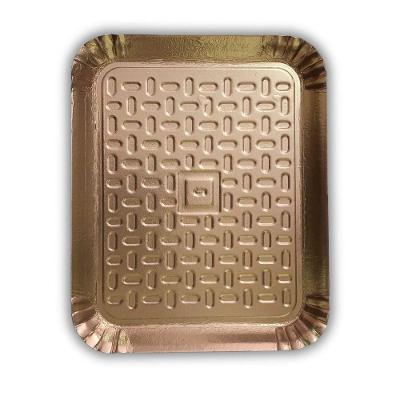 Bandeja Retangular De Papelão Revestido N-5 38cm X 31cm Cor Dourado