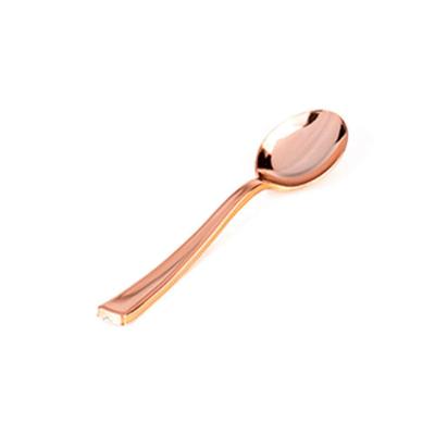 Colher Descartável Metalizada Rose - 8 Unidades