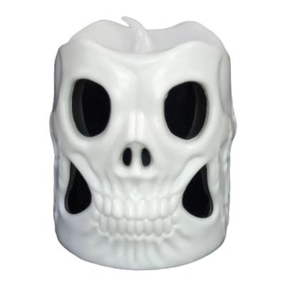 Mini Vela Caveira Branca Com Led